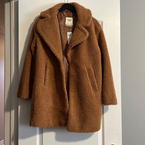 Abercrombie and Fitch brown teddy coat